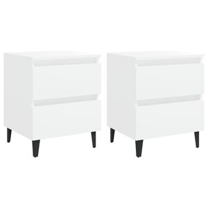 vidaXL Tables de chevet 2 pcs blanc 40x35x50 cm bois d'ing&eacute;nierie