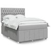 vidaXL Sommier &agrave; lattes de lit avec matelas Gris clair 140x200cm Tissu