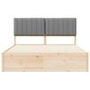 vidaXL Cadre de lit avec t&ecirc;te de lit rembourr&eacute;e Gris clair