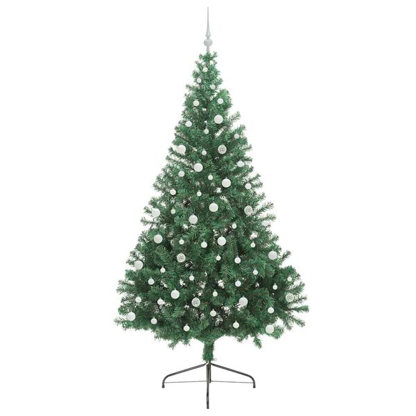 vidaXL Sapin de No&euml;l artificiel pr&eacute;-&eacute;clair&eacute; Vert 240 cm PVC