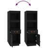 vidaXL Buffet haut Noir 34x40x108,5 cm Bois massif de pin