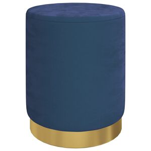 vidaXL Tabouret de rangement rond Bleu Velours 31 x 37 cm