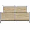 vidaXL Cadre de lit en m&eacute;tal sans matelas ch&ecirc;ne sonoma 137x190 cm