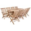 vidaXL Ensemble de meubles de jardin 9 pc Naturel Bois de teck massif