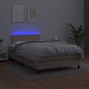 vidaXL Sommier &agrave; lattes de lit avec matelas LED Cappuccino 120x200 cm