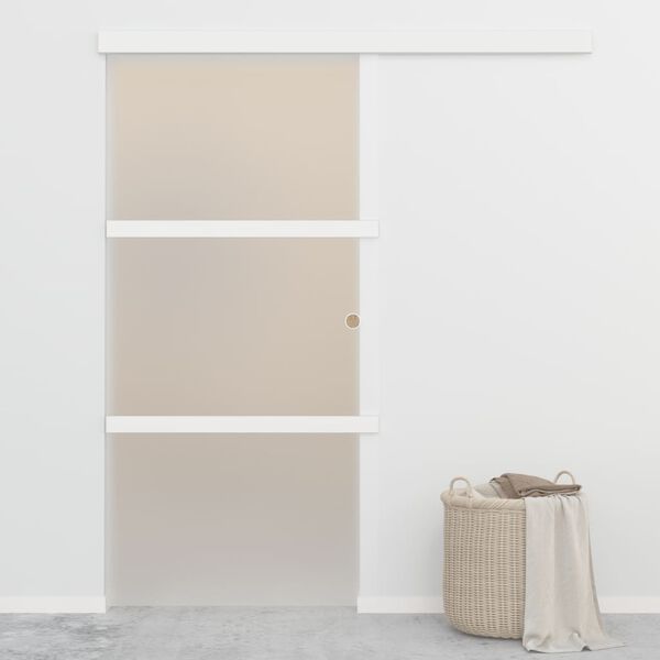 vidaXL Porte coulissante verre ESG et aluminium 102,5x212 cm argent&eacute;
