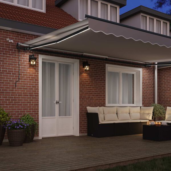 vidaXL Tissu de auvent avec Gris clair 500 &times; 300 cm Polyester