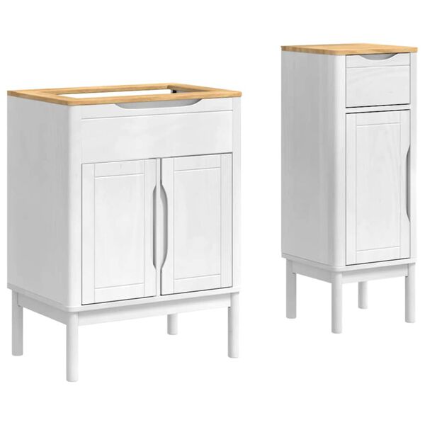 vidaXL Ensemble de mobilier de salle de bain avec tiroir 2 pcs Blanc