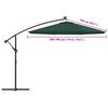 vidaXL Tissu de remplacement pour parasol déporté vert 300 cm