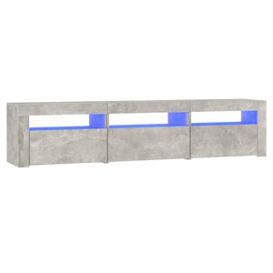 vidaXL Meuble TV avec lumi&egrave;res LED Gris b&eacute;ton 180x35x40 cm