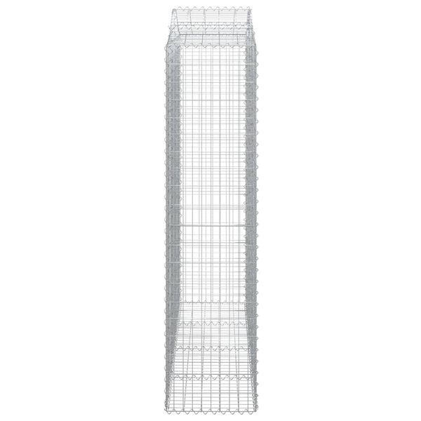 vidaXL Panier de gabions arqu&eacute; 200x50x200/220 cm Fer galvanis&eacute;