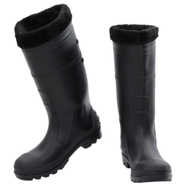 vidaXL Bottes de pluie avec chaussettes amovibles noir taille 43 PVC