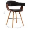 vidaXL Chaises &agrave; manger lot de 4 noir similicuir et bois courb&eacute;