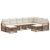 vidaXL Ensemble de canap&eacute; de jardin 9 pcs Beige polyrotin