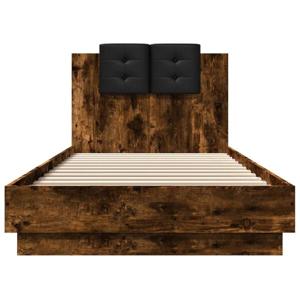 vidaXL Cadre de lit sans matelas ch&ecirc;ne fum&eacute; 100x200 cm