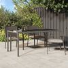 vidaXL Table de jardin Gris 190x90x75 cm Verre tremp&eacute;/r&eacute;sine tress&eacute;e