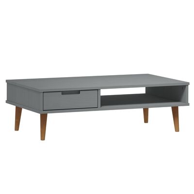 vidaXL Table basse MOLDE Gris 100x55x31 cm Bois de pin massif