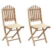 vidaXL Chaises pliantes (lot de 2) avec coussins en bambou