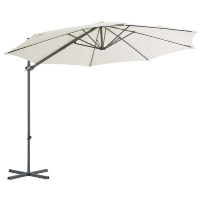 vidaXL Parasol de jardin avec base portable sable