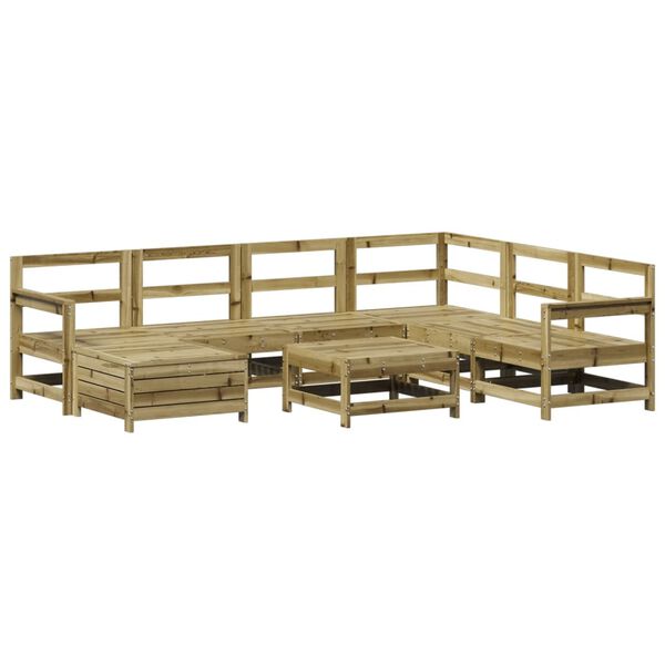 vidaXL Salon de jardin 8 pcs bois de pin impr&eacute;gn&eacute;