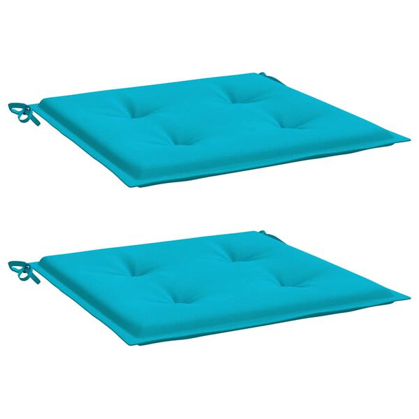 vidaXL Coussins de chaise de jardin lot de 2 turquoise 40x40x4cm tissu
