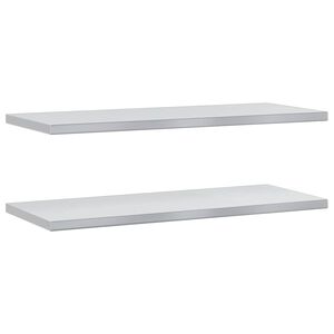 vidaXL &Eacute;tag&egrave;res murales 2 pcs 100x40 cm argent&eacute; acier inoxydable