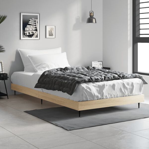 vidaXL Cadre de lit sans matelas chêne sonoma 100x200 cm