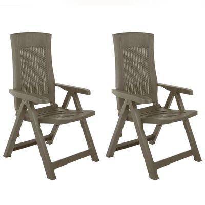 vidaXL Chaises inclinables de jardin lot de 2 Plastique Moka