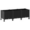 vidaXL Jardini&egrave;re avec Roues Noir 120 x 40 x 44 cm PP