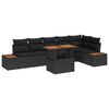 vidaXL Ensemble de canap&eacute; de jardin 7 pc Noir polyrotin