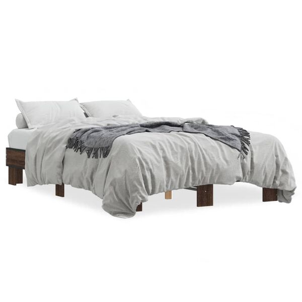 vidaXL Cadre de lit sans matelas ch&ecirc;ne marron 120x200 cm