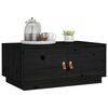 vidaXL Table basse Noir 80x50x35 cm Bois massif de pin