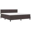 vidaXL Lit boxspring avec matelas Marron fonc&eacute; 180 x 200 cm tissu