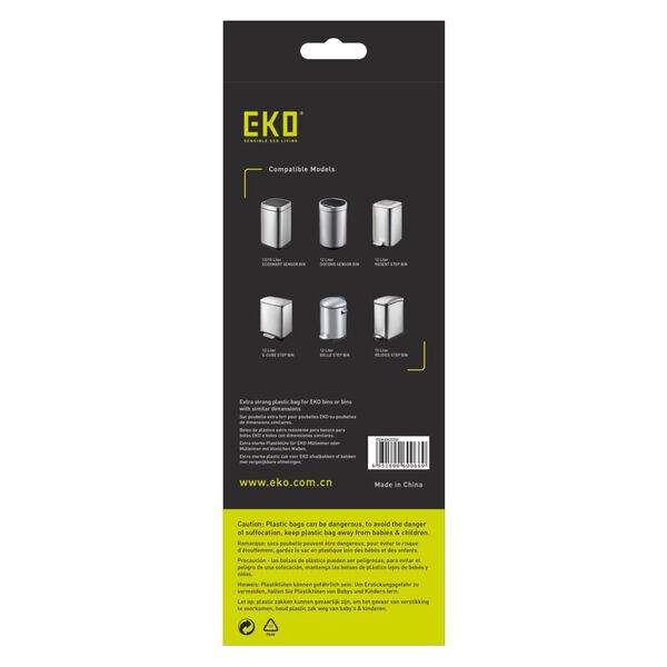 EKO Ensemble sacs poubelle C 10-15 L 24x20 pcs Blanc