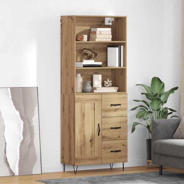 vidaXL Haut Armoire 2 pcs Ch&ecirc;ne artisanal Bois d'ing&eacute;nierie