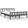 vidaXL Cadre de lit sans matelas gris bois massif 140x200 cm