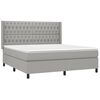 vidaXL Sommier &agrave; lattes de lit matelas LED Gris clair 180x200 cm Tissu