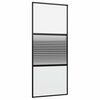 vidaXL Porte en verre 90 x 2 x 205 cm Aluminium Noir