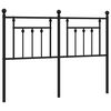 vidaXL T&ecirc;te de lit de remplacement m&eacute;tal noir 140 cm
