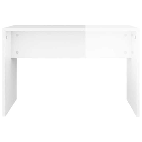vidaXL Tabouret de toilette Blanc brillant70x35x45cm Bois d'ing&eacute;nierie