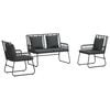 vidaXL Ensemble de salle &agrave; manger pour jardin 3 pc Noir et anthracite