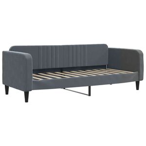 vidaXL Lit de repos gris fonc&eacute; 90x190 cm velours