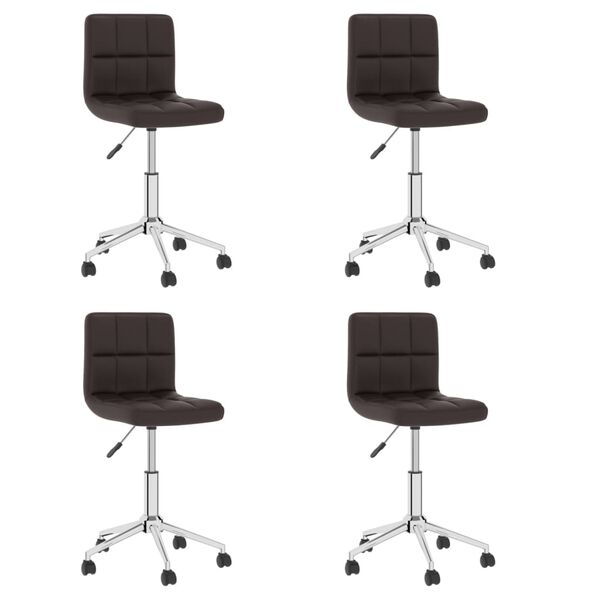 vidaXL Chaises pivotantes &agrave; manger lot de 4 marron similicuir