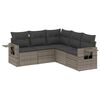 vidaXL Salon de jardin 5 pcs avec coussins gris r&eacute;sine tress&eacute;e