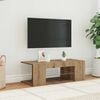 vidaXL Meuble TV avec lumi&egrave;res LED ch&ecirc;ne artisanal bois d'ing&eacute;nierie