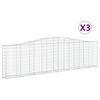 vidaXL Paniers &agrave; gabions arqu&eacute;s 3 pcs 400x30x100/120 cm Fer galvanis&eacute;