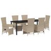 vidaXL Ensemble de salle &agrave; manger pour jardin 7 pc Beige polyrotin