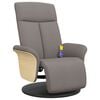 vidaXL Fauteuil inclinable de massage avec repose-pieds taupe tissu