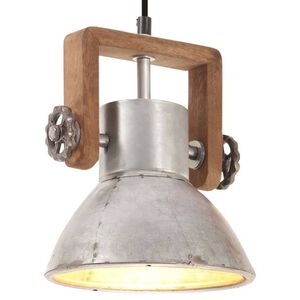 vidaXL Lampe suspendue industrielle 25 W Argent&eacute; Rond 19 cm E27