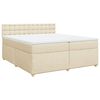 vidaXL Sommier &agrave; lattes de lit avec matelas Cr&egrave;me 200x200 cm Tissu